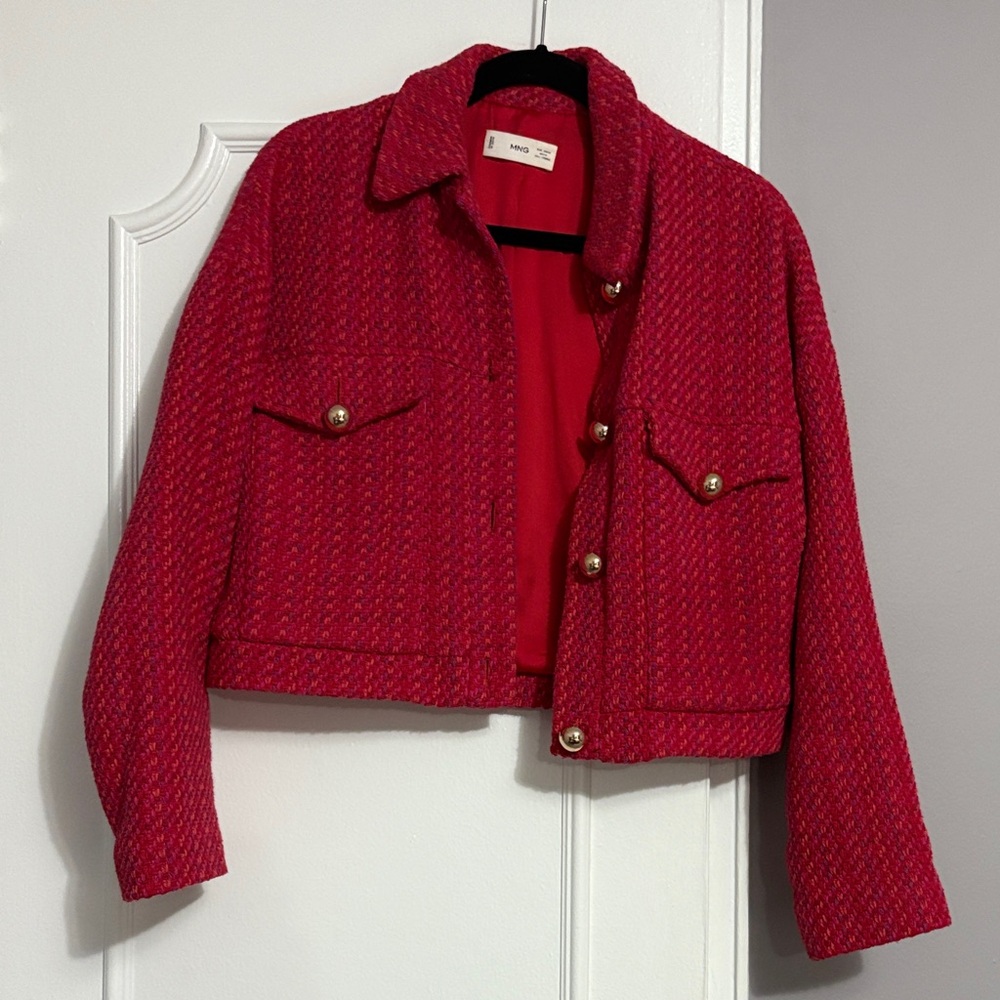 MANGO Cropped Tweed Women's blazer/jacket